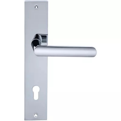 Дверная ручка на планке Extreza Hi-Tech "AQUA" 113 PL11-CYL-85 полированный хром F04