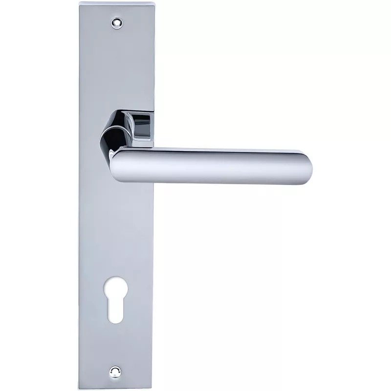 Дверная ручка на планке Extreza Hi-Tech "AQUA" 113 PL11-CYL-85 полированный хром F04