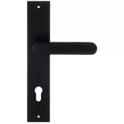 Дверная ручка Extreza Hi-tech "JEMMA" 116 на планке PL11 черный матовый F22 под цилиндровый механизм CYL