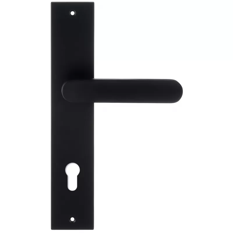Дверная ручка Extreza Hi-tech "JEMMA" 116 на планке PL11 черный матовый F22 под цилиндровый механизм CYL