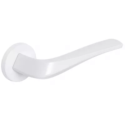 Дверная ручка Extreza Hi-Tech "GIRA" (Гира) 108 на розетке R12 белый матовый F26