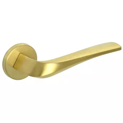 Дверная ручка Extreza Hi-Tech "GIRA" (Гира) 108 на розетке R12 матовая латунь PVD F08