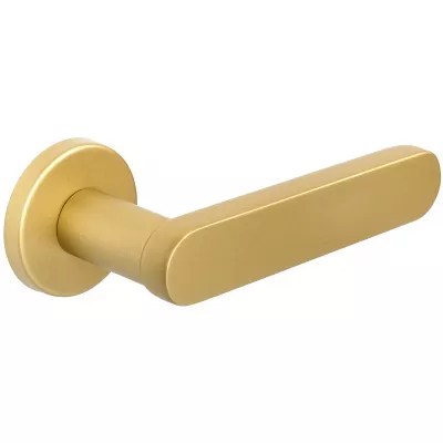 Дверная ручка Extreza Hi-tech "JEMMA" 116 на круглой розетке R12 матовая латунь F02