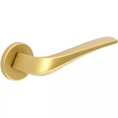 Дверная ручка Extreza Hi-Tech "GIRA" (Гира) 108 на розетке R12 матовая латунь F02