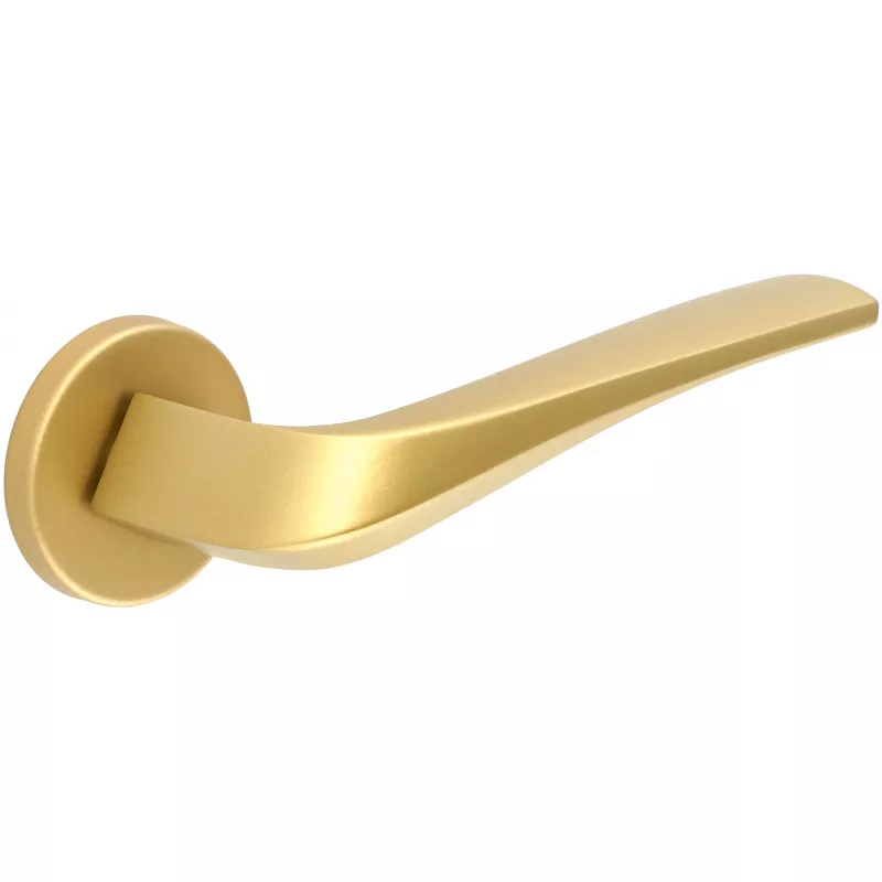 Дверная ручка Extreza Hi-Tech "GIRA" (Гира) 108 на розетке R12 матовая латунь F02