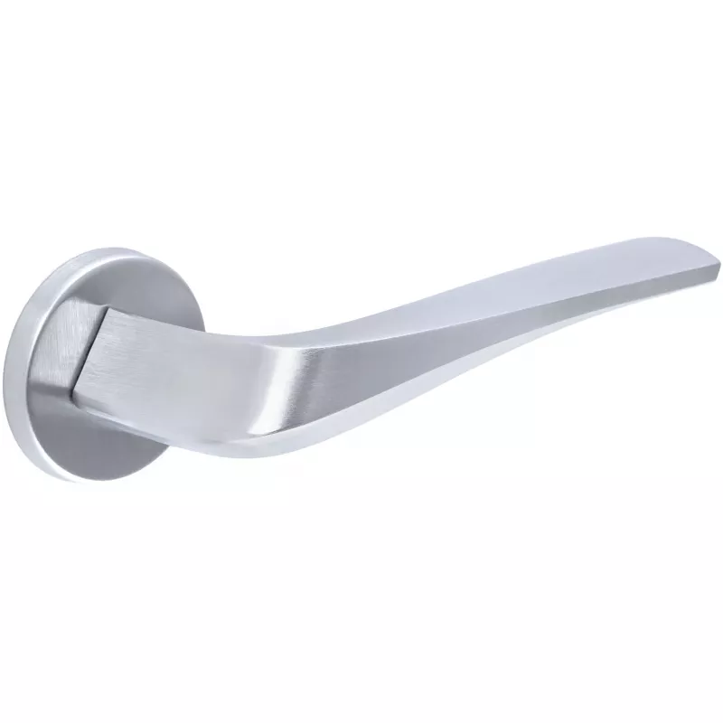 Дверная ручка Extreza Hi-Tech "GIRA" (Гира) 108 на розетке R12 матовый хром F05