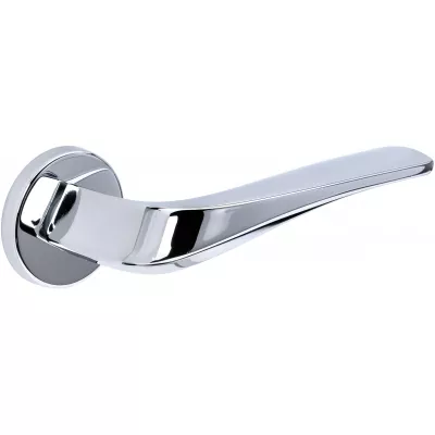 Дверная ручка Extreza Hi-Tech "GIRA" (Гира) 108 на розетке R12 полированный хром F04
