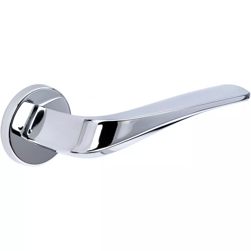 Дверная ручка Extreza Hi-Tech "GIRA" (Гира) 108 на розетке R12 полированный хром F04