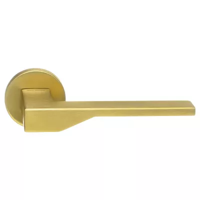 Дверная ручка Extreza Hi-Tech "ADONA" 122 круглая розетка R12 (7 мм) матовая латунь PVD F08