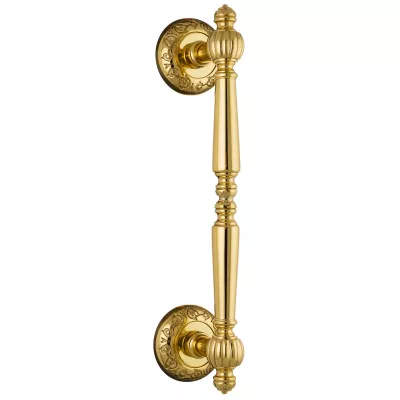 Ручка дверная скоба Extreza "DANIEL" (Даниель) R04 полированная латунь F01