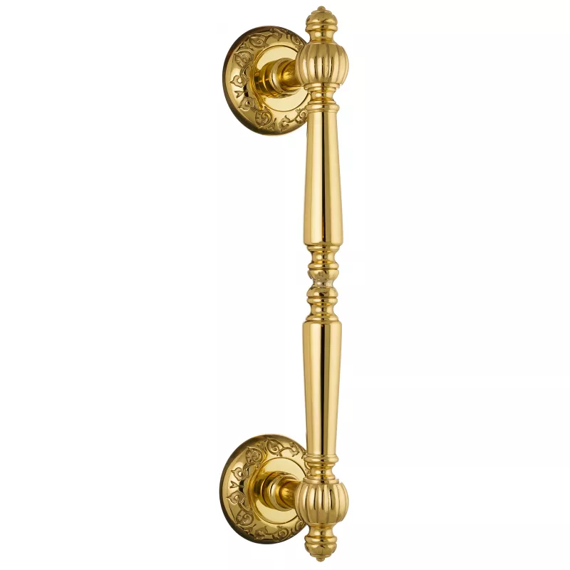 Ручка дверная скоба Extreza "DANIEL" (Даниель) R04 полированная латунь F01