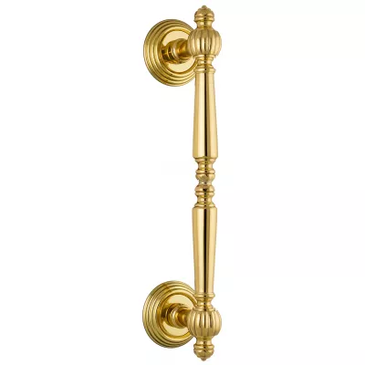 Ручка дверная скоба Extreza "DANIEL" (Даниель) R05 полированная латунь F01