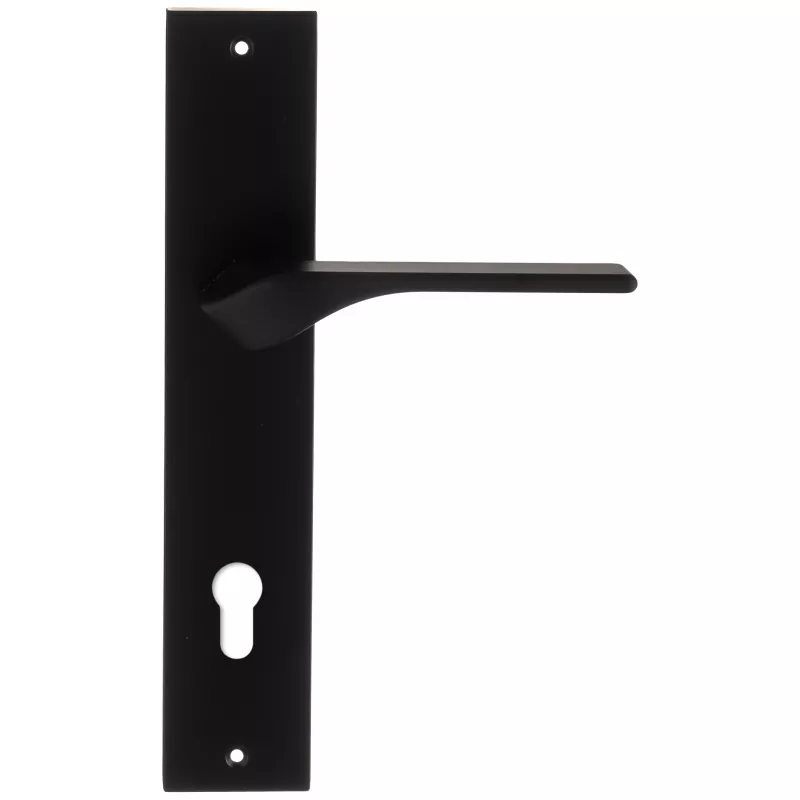 Дверная ручка на планке Extreza "AURA" 134 PL11-CYL-85 черный матовый F22