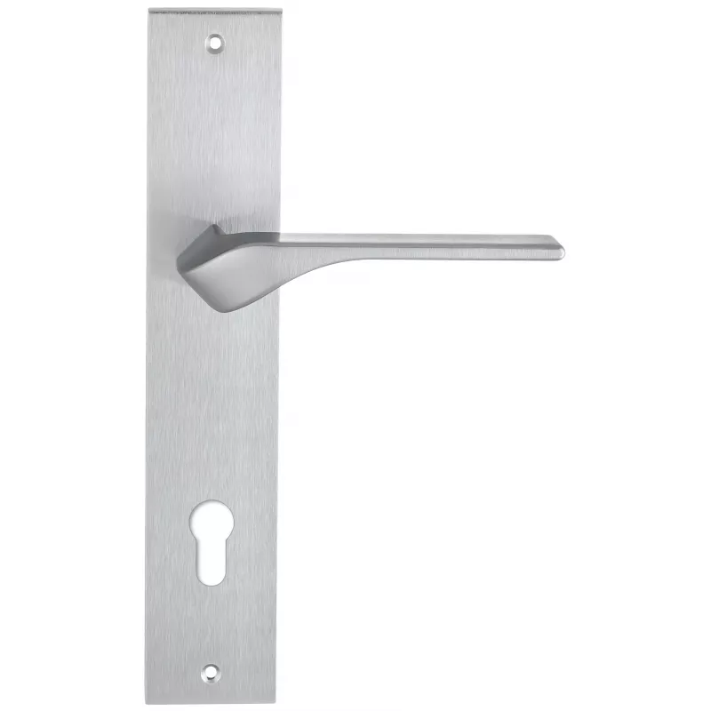 Дверная ручка на планке Extreza "AURA" 134 PL11-CYL-85 матовый хром F05