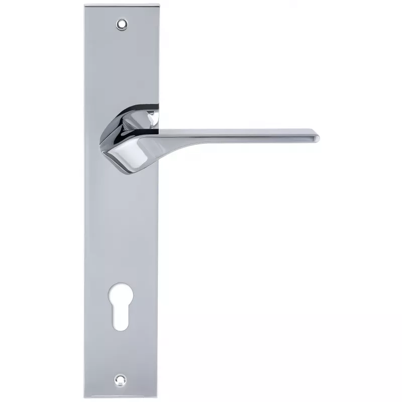 Дверная ручка на планке Extreza "AURA" 134 PL11-CYL-85 полированный хром F04