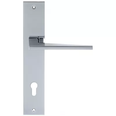 Дверная ручка на планке Extreza Hi-Tech "AZIMUT" 102 PL11-CYL-85 полированный хром F04