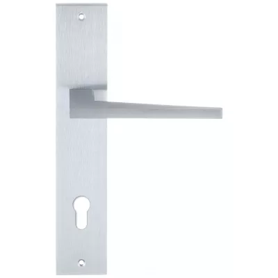 Дверная ручка на планке Extreza Hi-Tech "AZIMUT" 102 PL11-CYL-85 матовый хром F05