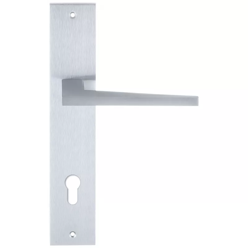 Дверная ручка на планке Extreza Hi-Tech "AZIMUT" 102 PL11-CYL-85 матовый хром F05