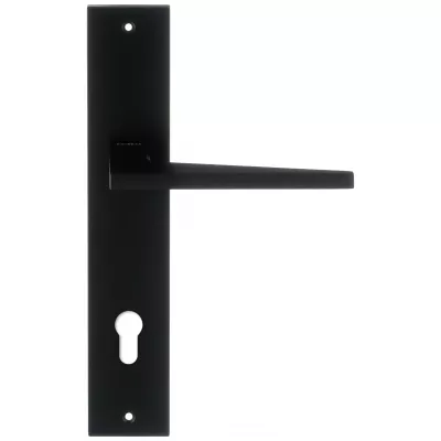 Дверная ручка на планке Extreza Hi-Tech "AZIMUT" 102 PL11-CYL-85 черный матовый F22