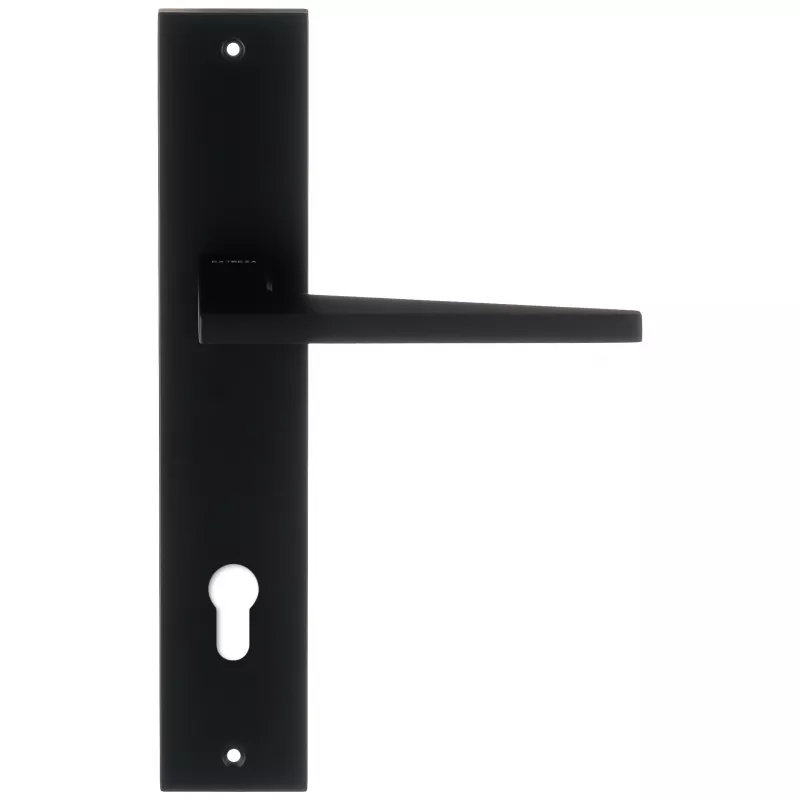 Дверная ручка на планке Extreza Hi-Tech "AZIMUT" 102 PL11-CYL-85 черный матовый F22