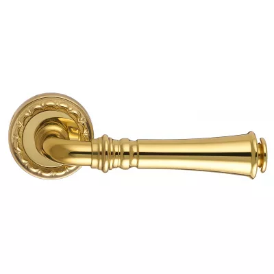 Дверная ручка Extreza "CANNA" 327 круглая розетка R02 полированная латунь F01