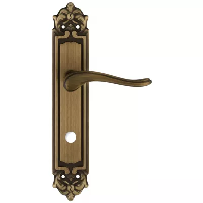 Дверная ручка Extreza "ARIANA" (Ариана) 333 на планке PL02 матовая бронза F03 сантехническая завертка WC