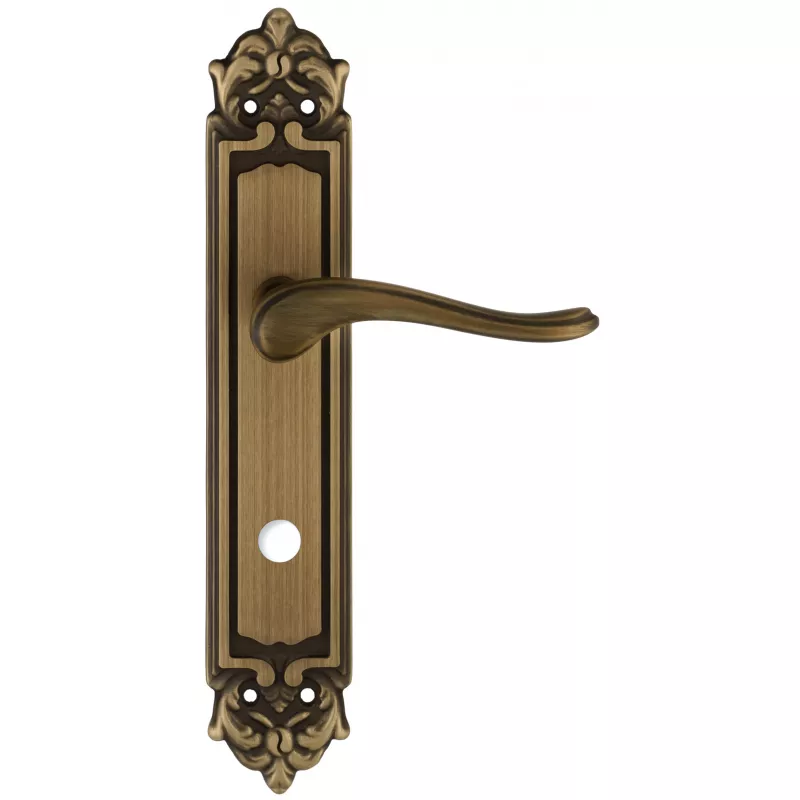 Дверная ручка Extreza "ARIANA" (Ариана) 333 на планке PL02 матовая бронза F03 сантехническая завертка WC