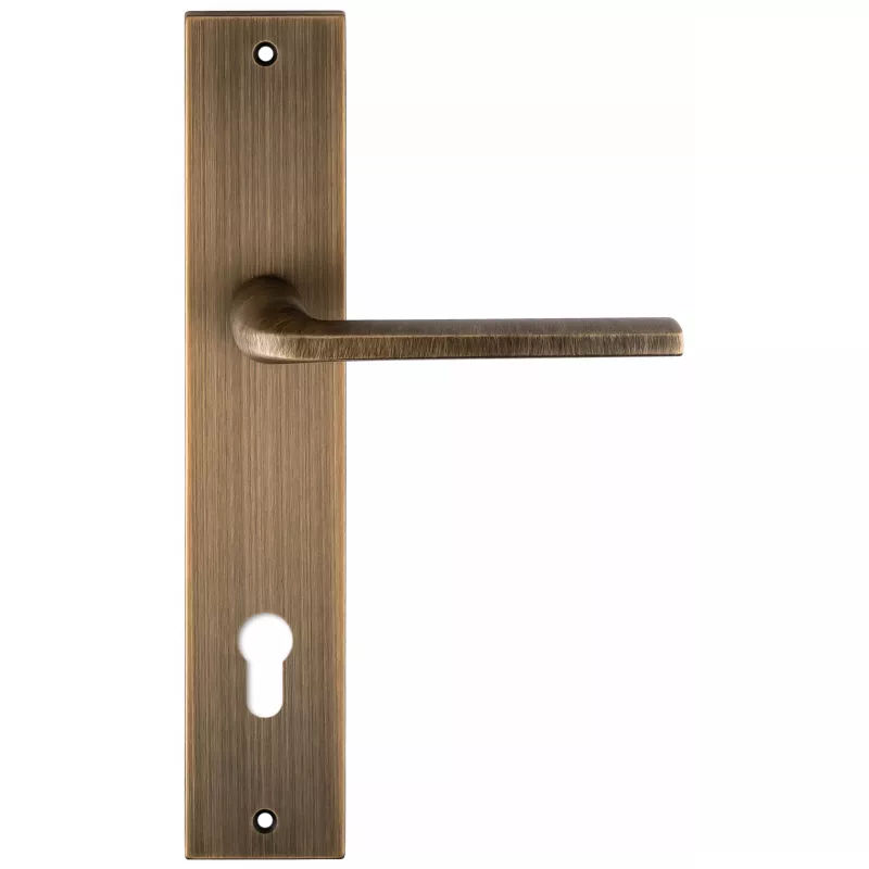 Дверная ручка Extreza Hi-Tech "TERNI" (Терни) 320 на планке PL11 матовая бронза F03 под цилиндровый механизм CYL