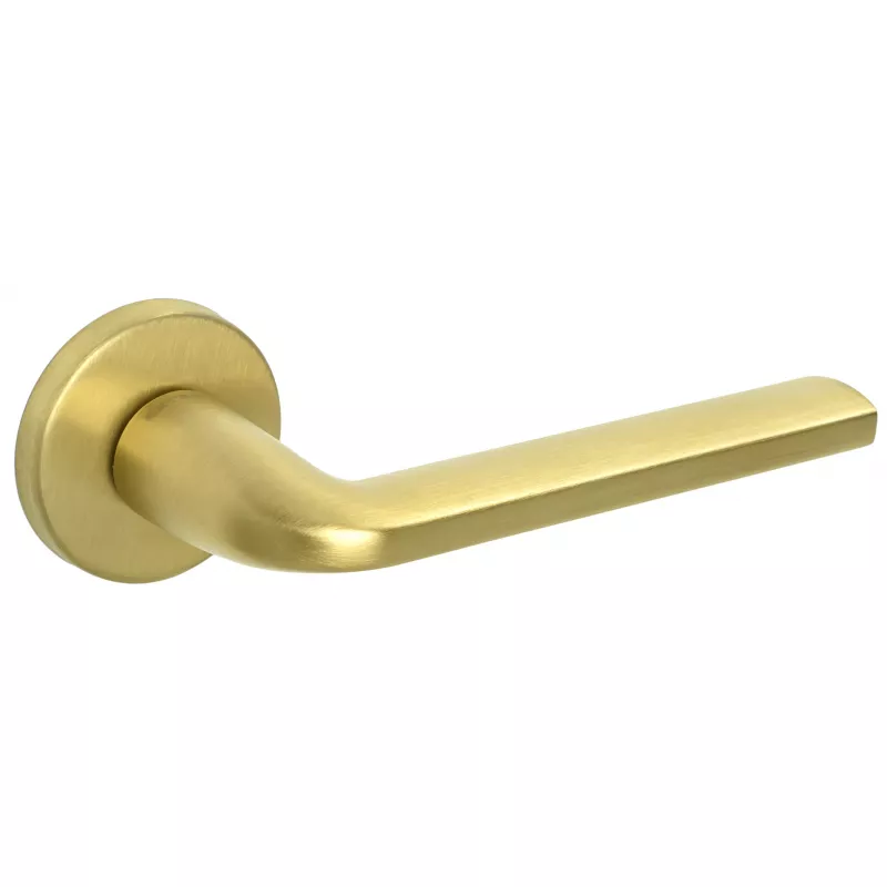 Дверная ручка Extreza Hi-Tech "TERNI" 320 круглая розетка R12 (7 мм) матовая латунь PVD F08