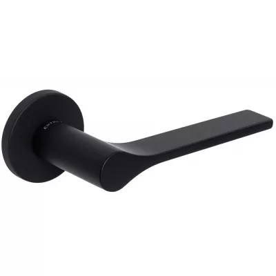 Дверная ручка Extreza Hi-Tech "LONDA" 131 круглая розетка R16 (5 мм) черный матовый F22