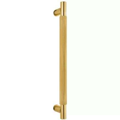 Ручка дверная скоба Extreza Hi-Tech "TUBA" (Туба) 126 (высота 350 мм, межос. 300 мм) полированная латунь F01