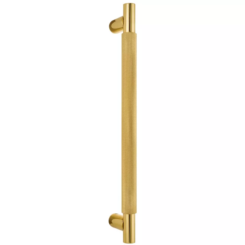 Ручка дверная скоба Extreza Hi-Tech "TUBA" (Туба) 126 (высота 350 мм, межос. 300 мм) полированная латунь F01