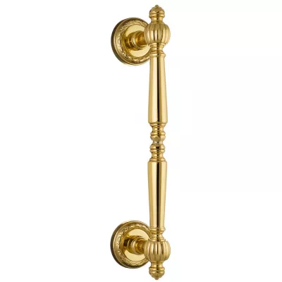 Ручка дверная скоба Extreza "DANIEL" (Даниель) R02 полированная латунь F01