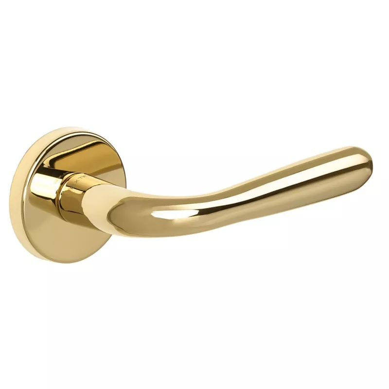 Дверная ручка Extreza Hi-Tech "ALDO" 331 круглая розетка R12 (7 мм) полированная латунь F06 PVD