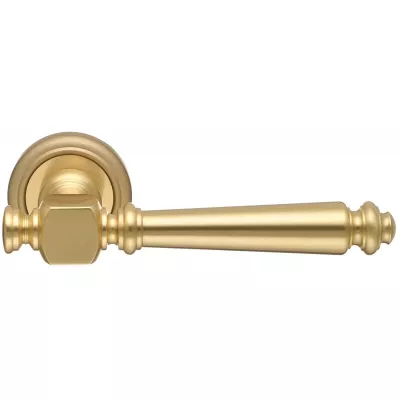 Дверная ручка Extreza "VERONIKA" (Вероника) 325 на розетке R01 матовая латунь / глянец F02/F07