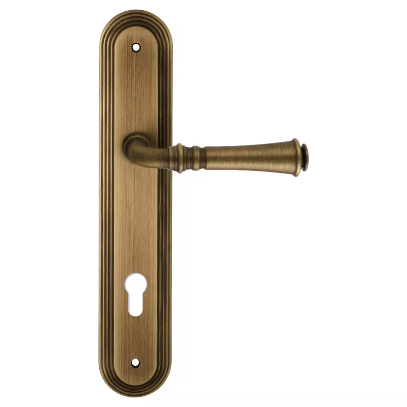 Дверная ручка на планке Extreza "CANNA" 327 PL05-CYL-85 матовая бронза F03