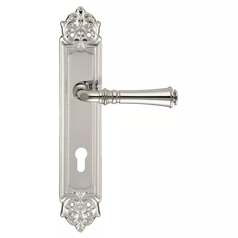 Дверная ручка на планке Extreza CANNA-PL02-CYL85-F21 (CANNA 327) полированный никель