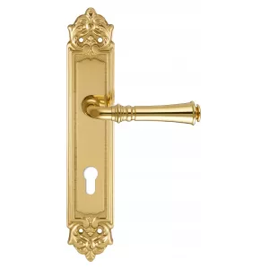 Дверная ручка на планке Extreza CANNA-PL02-CYL85-F01 (CANNA 327) полированная латунь