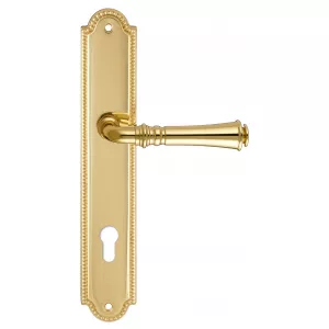 Дверная ручка на планке Extreza CANNA-PL03-CYL85-F01 (CANNA 327) полированная латунь