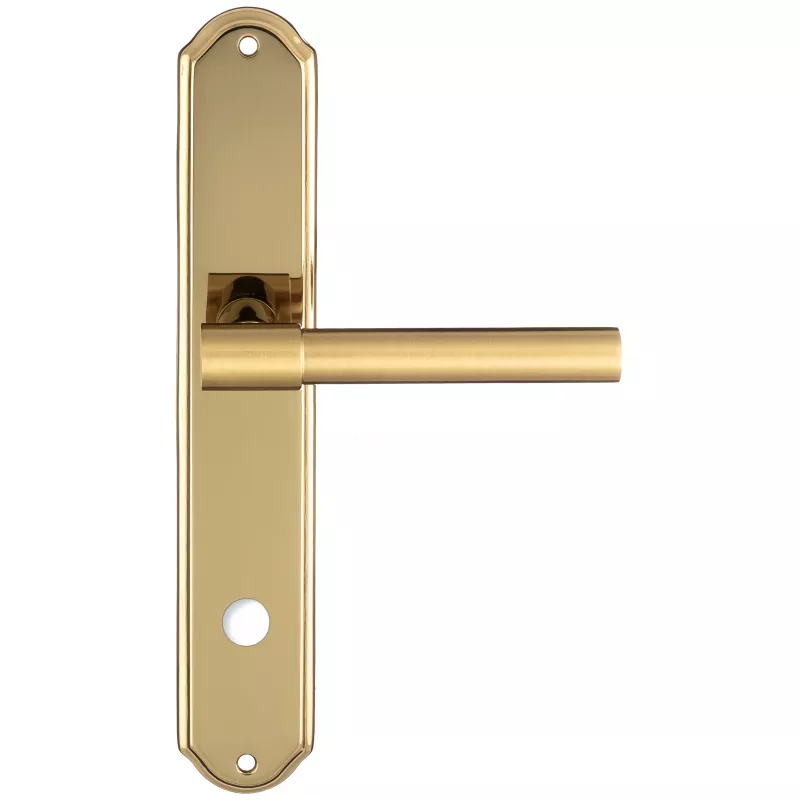 Дверная ручка Extreza "NUVO" 125 на планке PL01-WC-96 матовая латунь / латунь F01