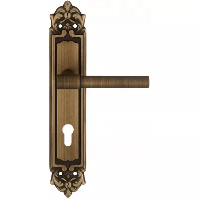 Дверная ручка Extreza "NUVO" 125 на планке PL02-CYL-85 матовая бронза F03