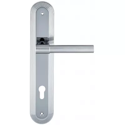 Дверная ручка Extreza "NUVO" 125 на планке PL05-CYL-85 матовый хром / хром F05/F04