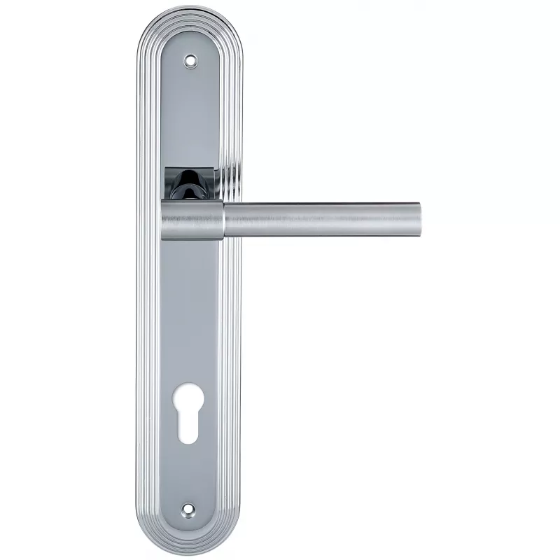 Дверная ручка Extreza "NUVO" 125 на планке PL05-CYL-85 матовый хром / хром F05/F04