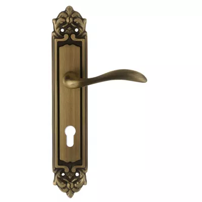 Дверная ручка на планке Extreza FLEXA-PL02-CYL-85-F03 (FLEXA 335) матовая бронза