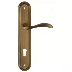 Дверная ручка на планке Extreza FLEXA-PL05-CYL-85-F03 (FLEXA 335) матовая бронза