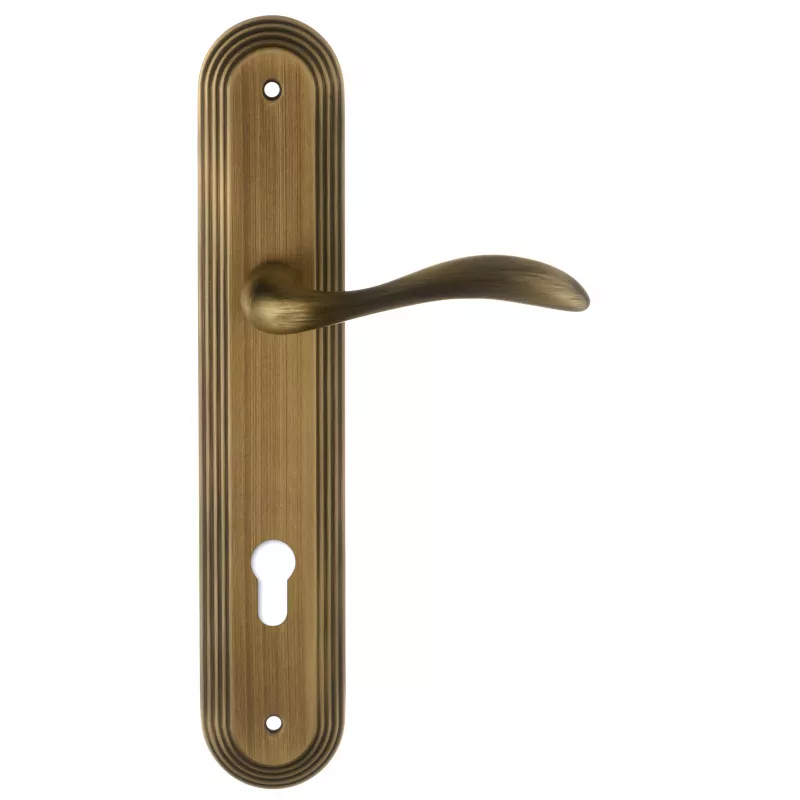 Дверная ручка на планке Extreza FLEXA-PL05-CYL-85-F03 (FLEXA 335) матовая бронза