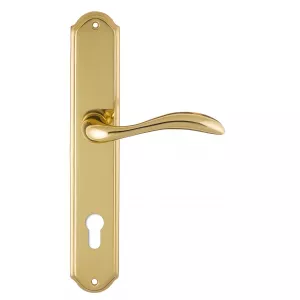 Дверная ручка на планке Extreza FLEXA-PL01-CYL-85-F01 (FLEXA 335) полированная латунь