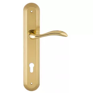 Дверная ручка на планке Extreza FLEXA-PL05-CYL-85-F01 (FLEXA 335) полированная латунь