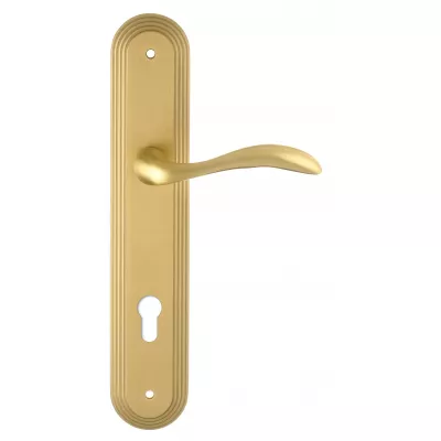 Дверная ручка на планке Extreza FLEXA-PL05-CYL-85-F02 (FLEXA 335) матовая латунь