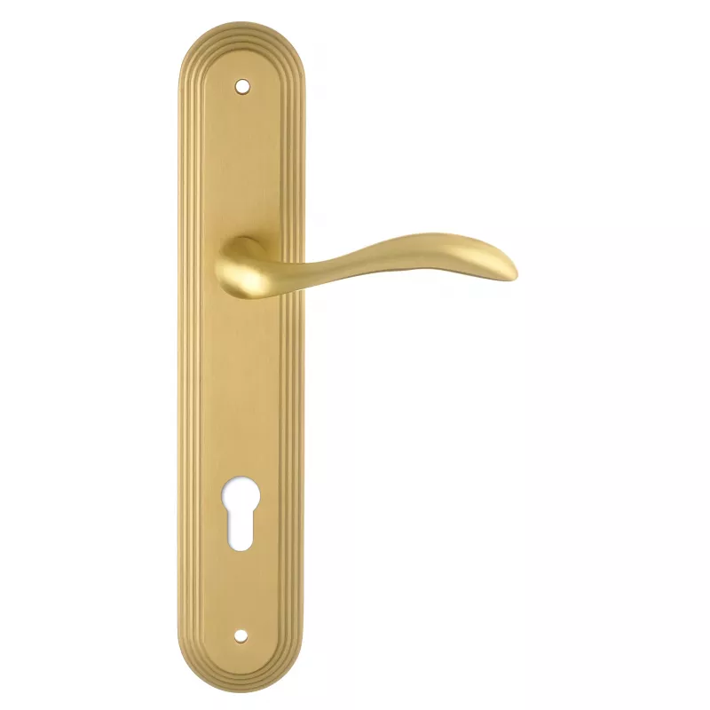 Дверная ручка на планке Extreza FLEXA-PL05-CYL-85-F02 (FLEXA 335) матовая латунь